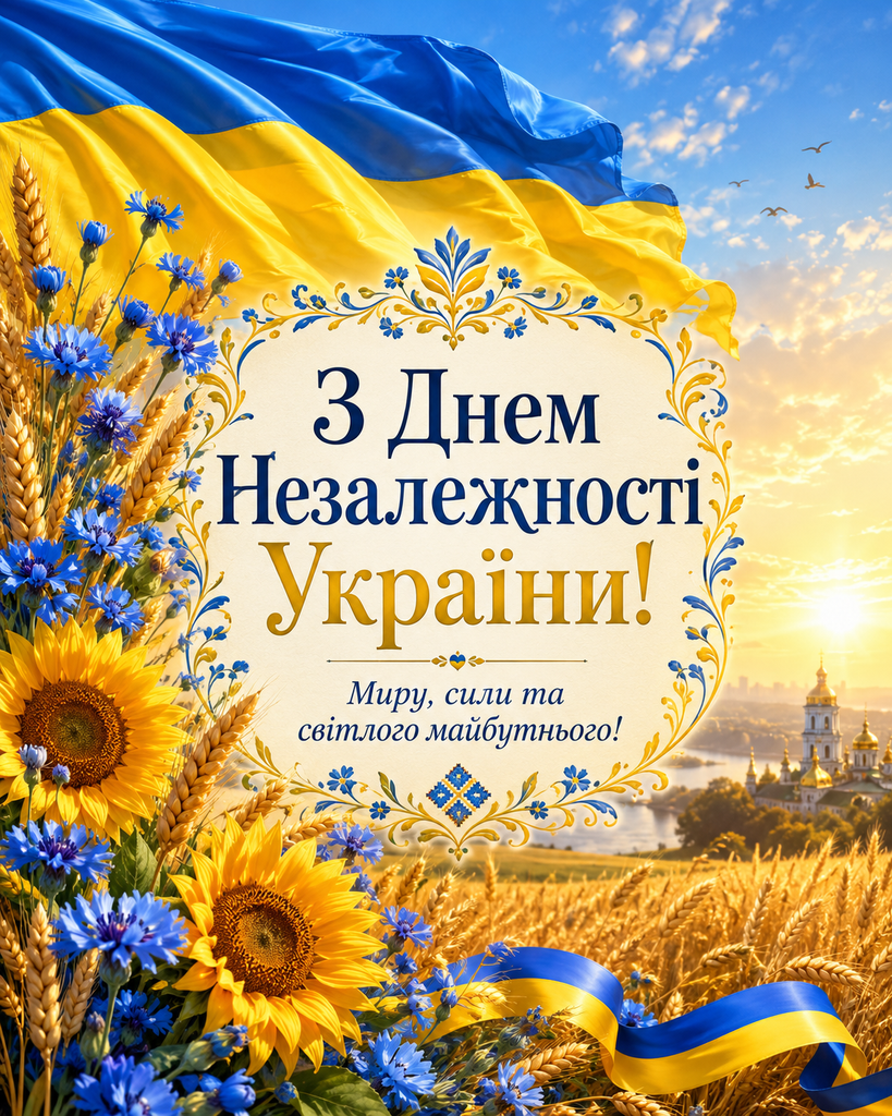 Привітання з Днем Незалежності України 2026: красиві слова, побажання у прозі та короткі привітання