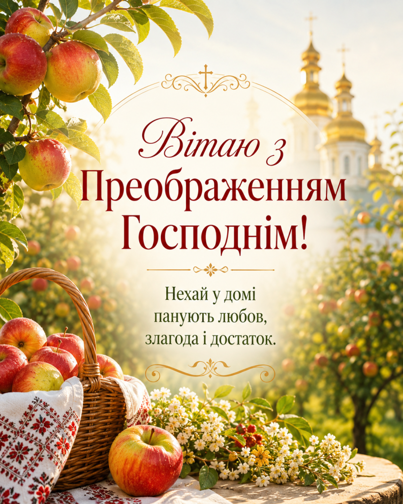 Привітання з Яблучним Спасом 2026: короткі, щирі, у прозі та картинках