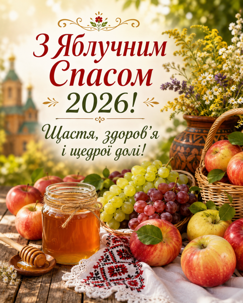 Привітання з Яблучним Спасом 2026: короткі, щирі, у прозі та картинках
