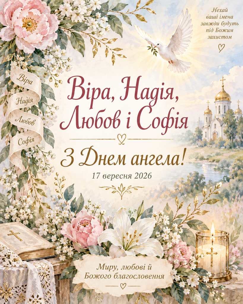 День ангела Віри, Надії, Любові та Софії: красиві привітання своїми словами