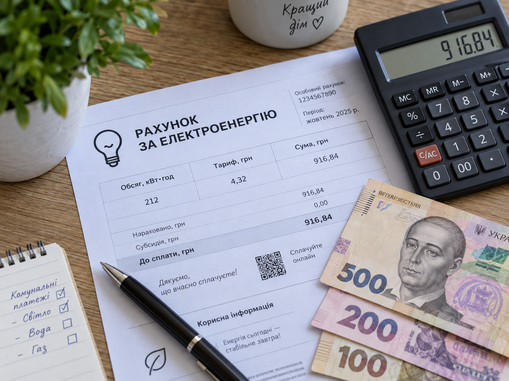 Тариф на світло з 1 жовтня 2026: хто платитиме 2,64 грн, а хто — 4,32 грн