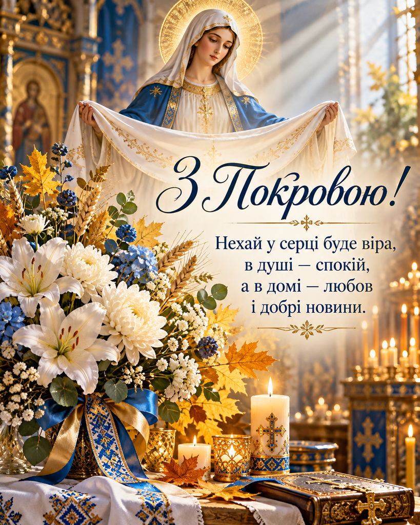 Покрова Пресвятої Богородиці 2026: привітання, побажання і красиві слова