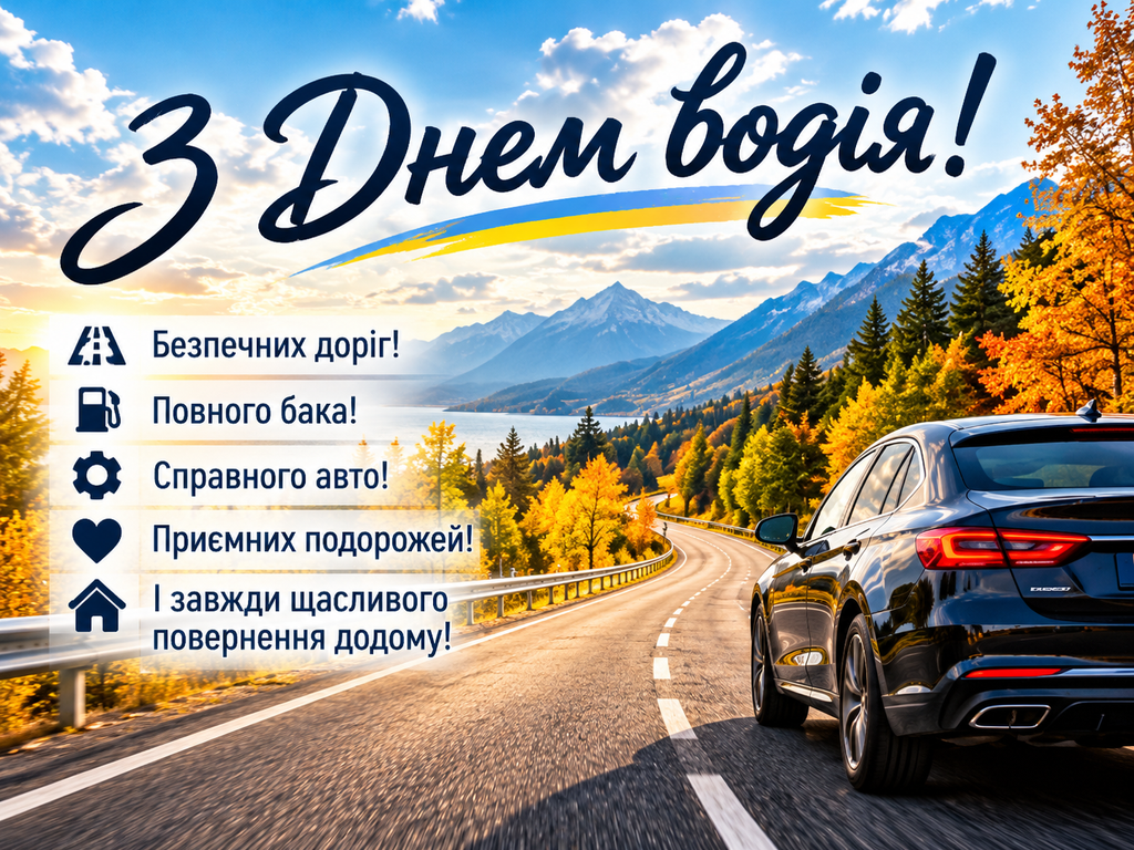 З Днем водія 2026: красиві привітання своїми словами, у віршах та короткі побажання