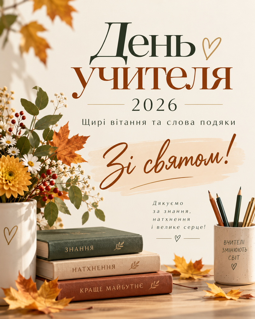 День учителя 2026: красиві привітання у прозі та своїми словами