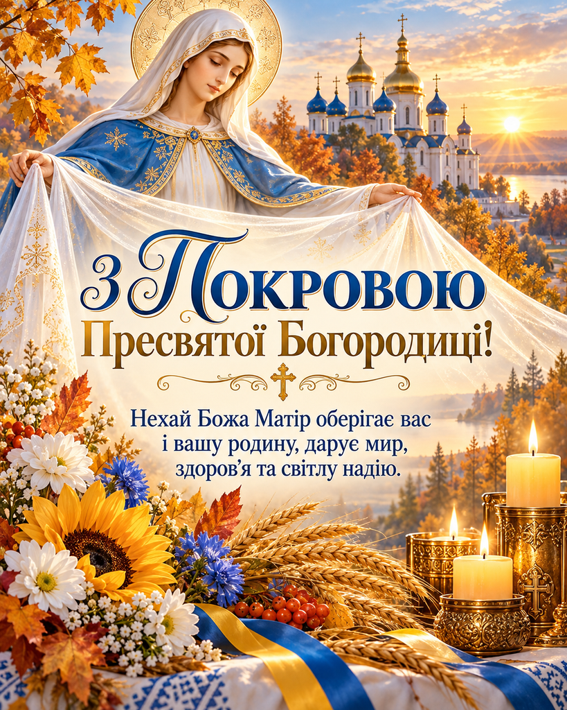 Покрова Пресвятої Богородиці 2026: привітання, побажання і красиві слова